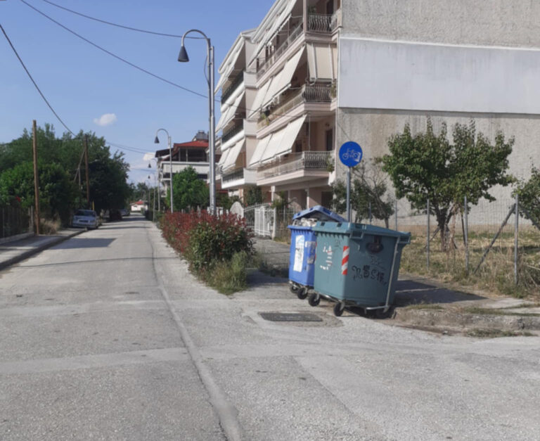 Καθαρισμός στον ποδηλατοδρόμο της συνοικίας Καμινάδων