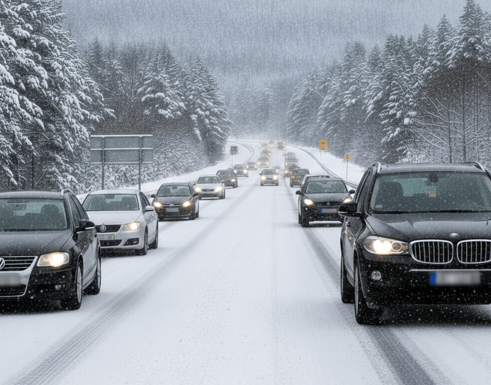 Ε-65: Υποχρεωτικές οι αλυσίδες για τα Ι.Χ. και απαγόρευση κυκλοφορίας φορτηγών