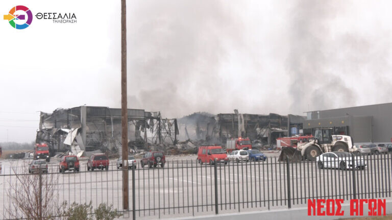 Φωτιά στην μπισκοτοβιομηχανία «Βιολάντα» στα Τρίκαλα