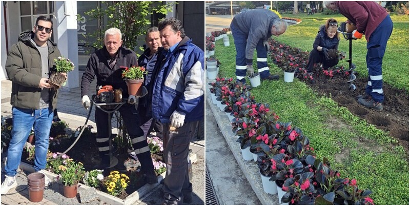 Εαρινές φυτεύσεις από την υπηρεσία πρασίνου του Δήμου Καρδίτσας