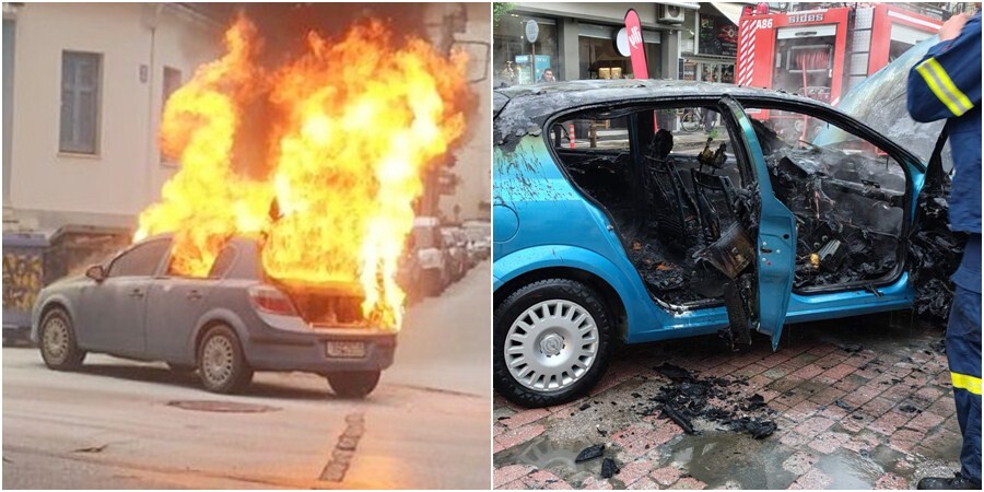 «Λαμπάδιασε» αυτοκίνητο στο κέντρο της Καρδίτσας