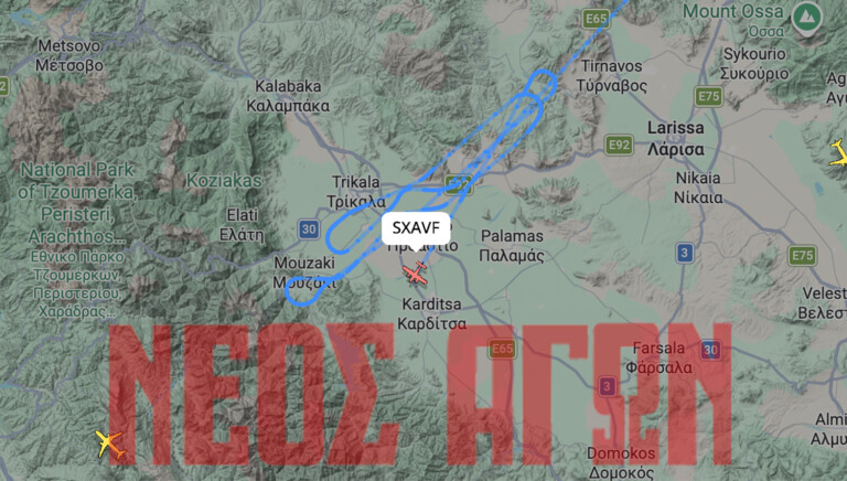 Πτήση αντιχαλαζικής προστασίας στον ουρανό της Καρδίτσας