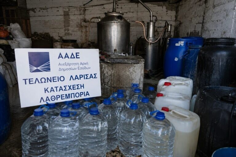 Ο έλεγχος της ΑΑΔΕ έφερε σφράγισμα εγκατάστασης στον Τύρναβο για παράνομο απόσταγμα