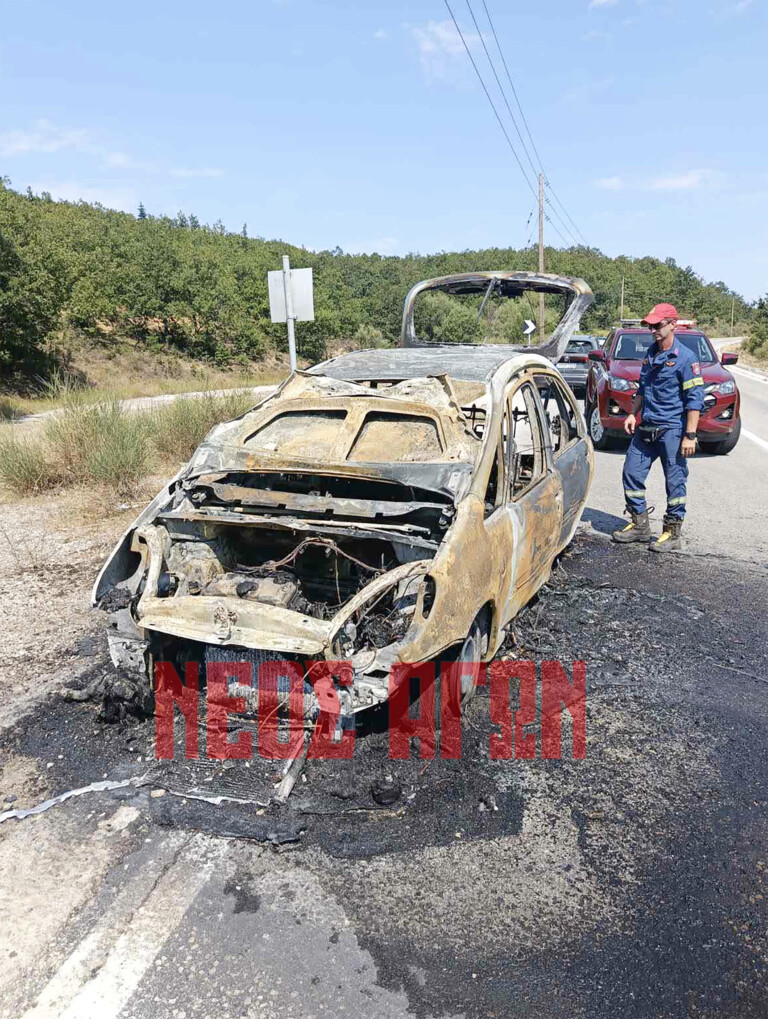 Παρανάλωμα του πυρός έγινε ΙΧ έξω από το Μορφοβούνι, έσπευσε η Πυροσβεστική (ΦΩΤΟ)