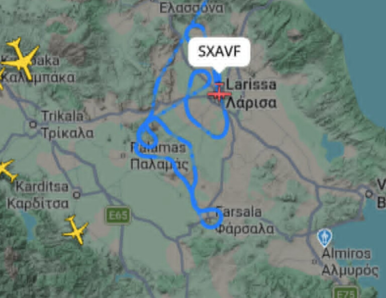 Πτήση αντιχαλαζικής προστασίας πάνω από τον κάμπο - ισχυροί άνεμοι στην Καρδίτσα(ΦΩΤΟ)